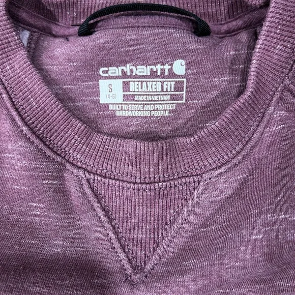 Carhartt Women's Heathered Purple Crewneck Sweater - Picture 4 of 5